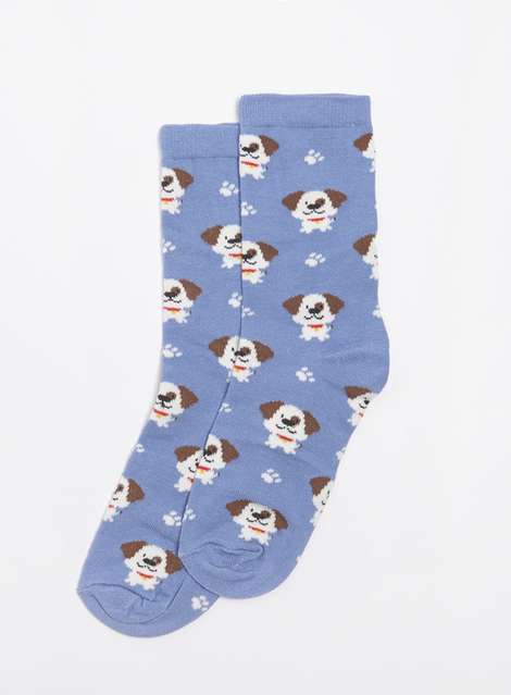 Blue Patch Dog Ankle Sock